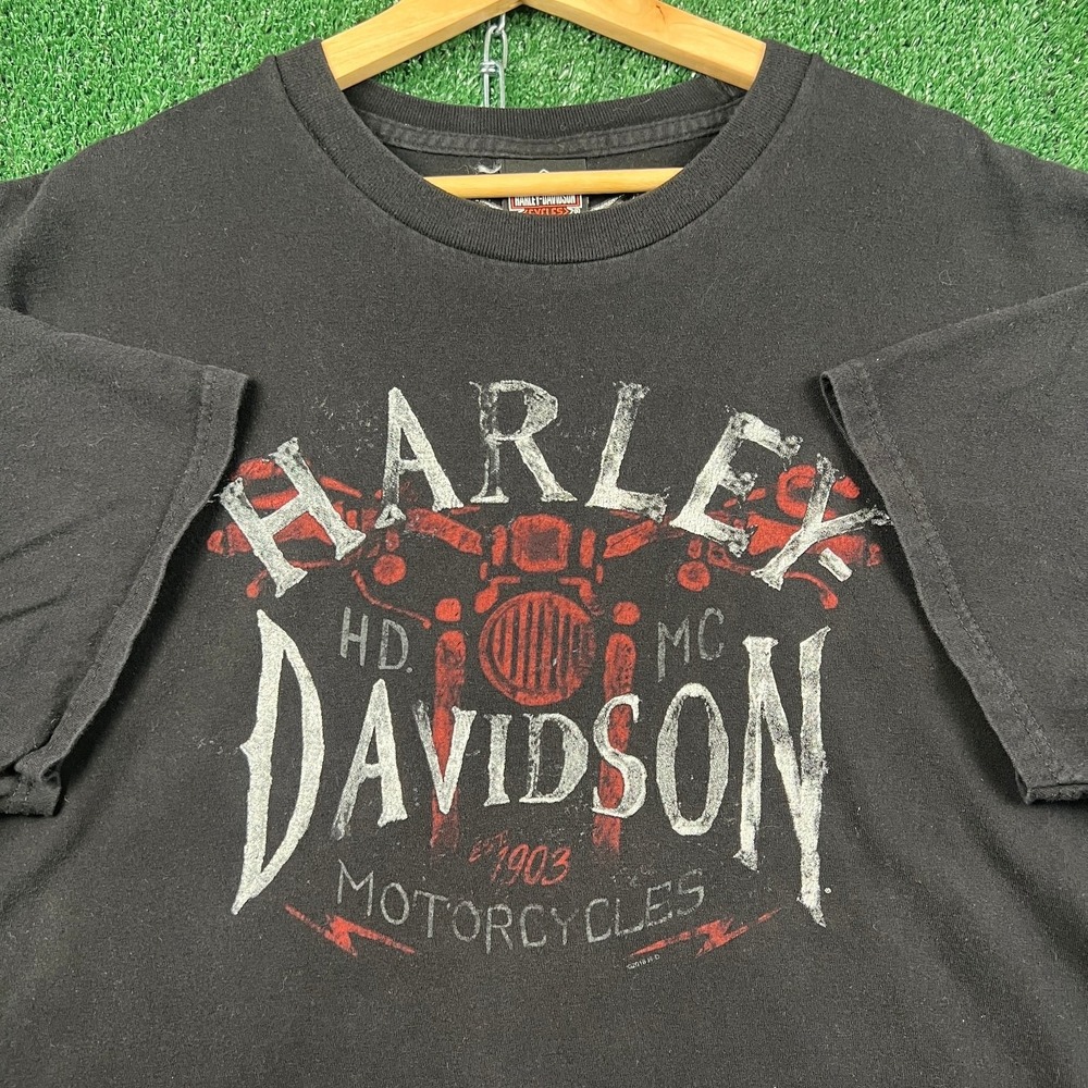 Harley-Davidson T-Shirt Mens 2XL Faded Black Lakeland FL Biker Graphic Modern